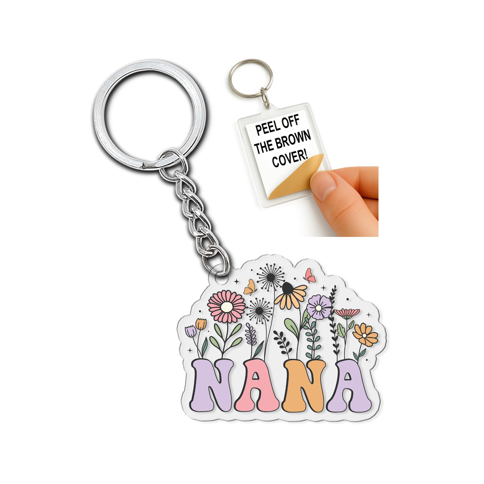Nana Keychain Funny Quote Gifts for Mother Grandma Mom Mimi Women Friends Coworker Motivational Inspirational Key Chain Humor Appreciation Keychains