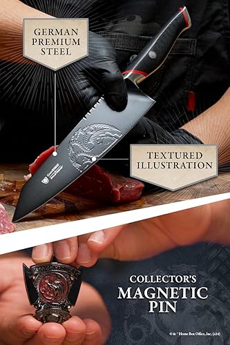 Miniatura 5 de Dalstrong Cuchillo de chef de 8 pulgadas, cuchillo Game of Thrones - House Targaryen Edition - Acero alemán de primera calidad - Mango profesional