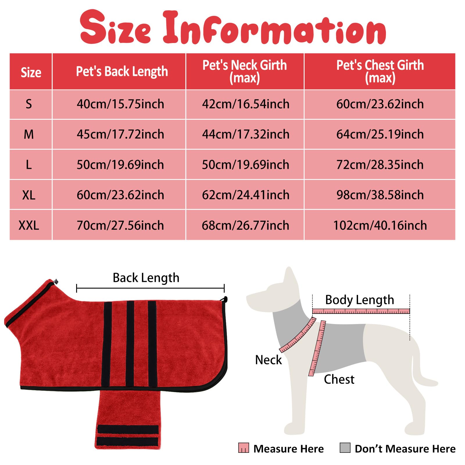 HezzLuv Bathrobe for Dogs Microfibre Dog Bathrobe for Medium and Large Dogs Bath Towel, Dog Towel, Quick Drying - Image 3