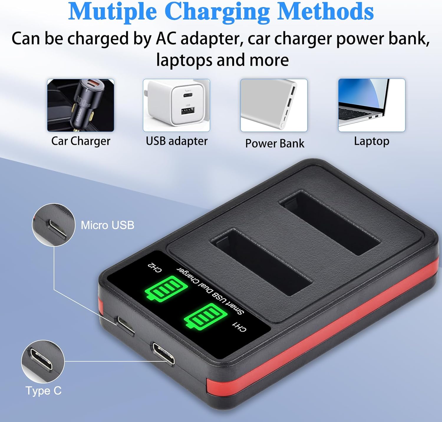 Pickle Power 2-Pack NB-13L Battery and LED Dual Charger for Canon PowerShot SX740 HS, G7 X Mark II, G7 X, G1 X Mark III, G5 X, G9 X, G9 X Mark II, SX620 HS, SX720 HS, SX730 HS Camera