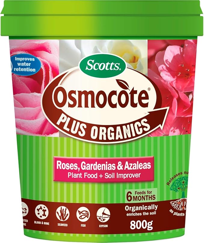 Scotts Osmocote Plus Organics Plant Fertiliser for Roses, Gardenias