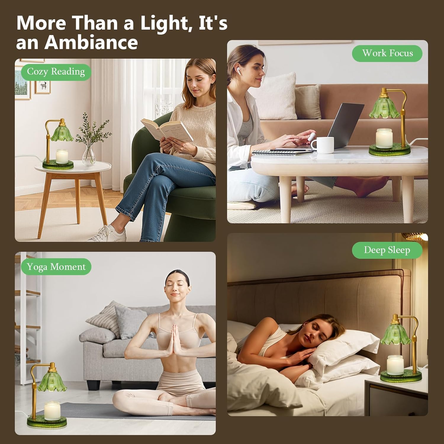 Candle Warmer Lamp with Timer Dimmable, Adjustable Candle Warmer Lamp for Jar Candles 3-Wick, Flameless Smokeless Candle Heater with 2 Bulbs, Home Decor Birthday Mothers Day for Women Mom