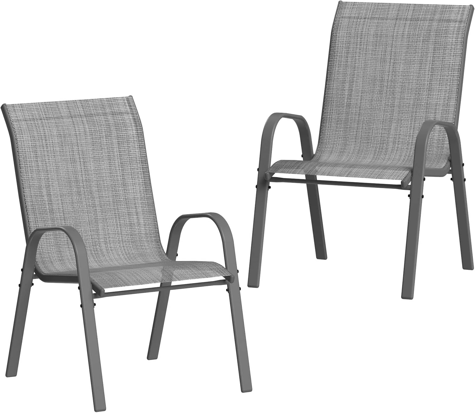 Amopatio Patio Chairs Set of 2, Outdoor Stackable Dining Chairs for All