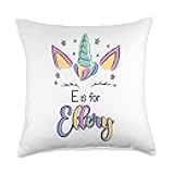 First Name Ellery Personalized E Is For Ellery Throw Pillow