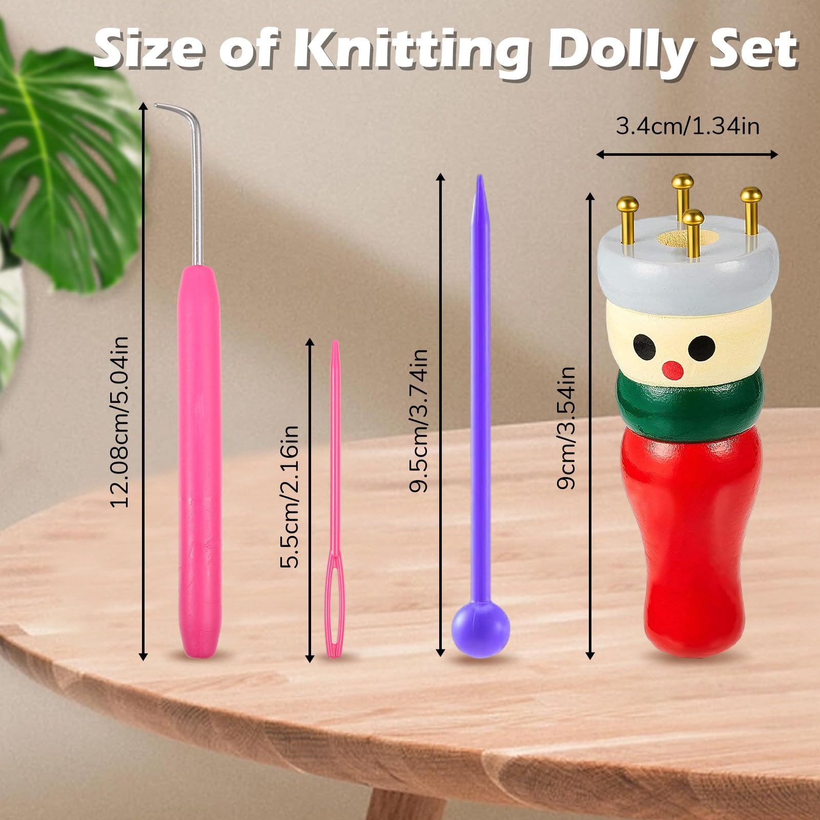 Kit Per Maglia Francese (Knitting Nancy) – 2 Bobine In Legno A Forma Di Bambola, Con Spilli E Aghi – Per Principianti, Adulti E Bambini
