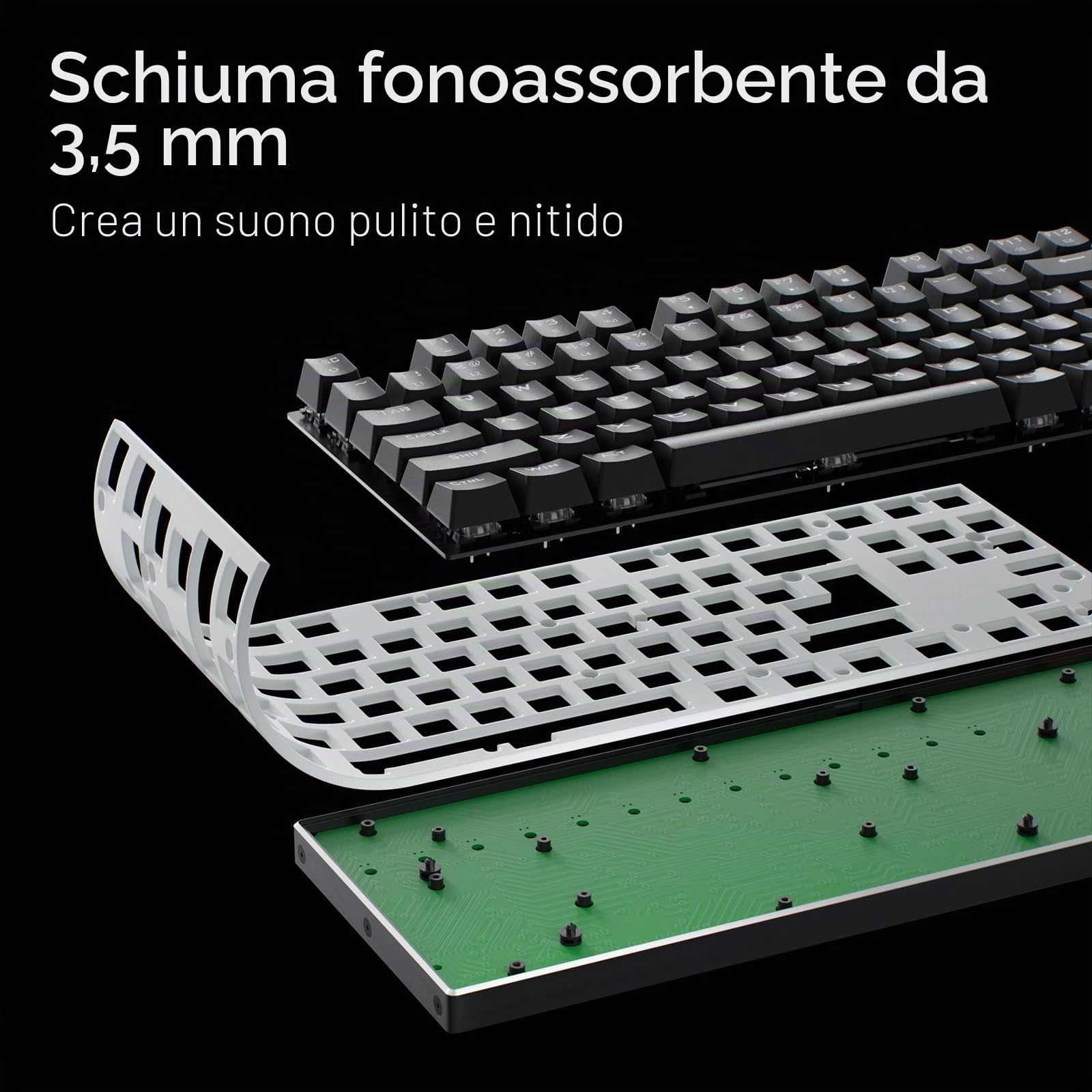 Redragon K660 Tastiera Gaming 80% Cablata Base Alluminio US | Interruttore lineare silenzioso, scambio a caldo migliorato, base alluminio, design compatto TKL, layout US