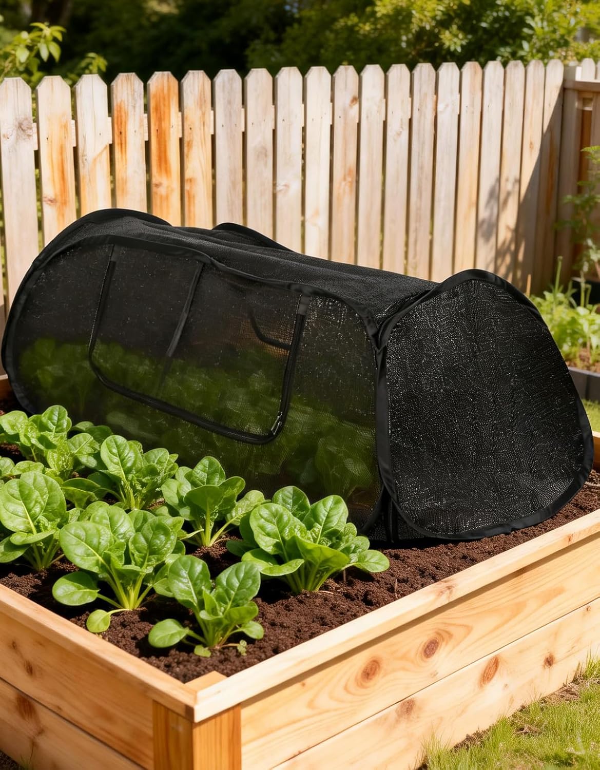 45"×20"×18"Pop Up Plant Shade Tent,Foldable UV Resistant Sun Shade Cloth,Raised Bed Shade Cover with Labels & Stakes,Breathable Garden Mesh Cover with Zipper Door for Vegetables,Fruits,Flowers