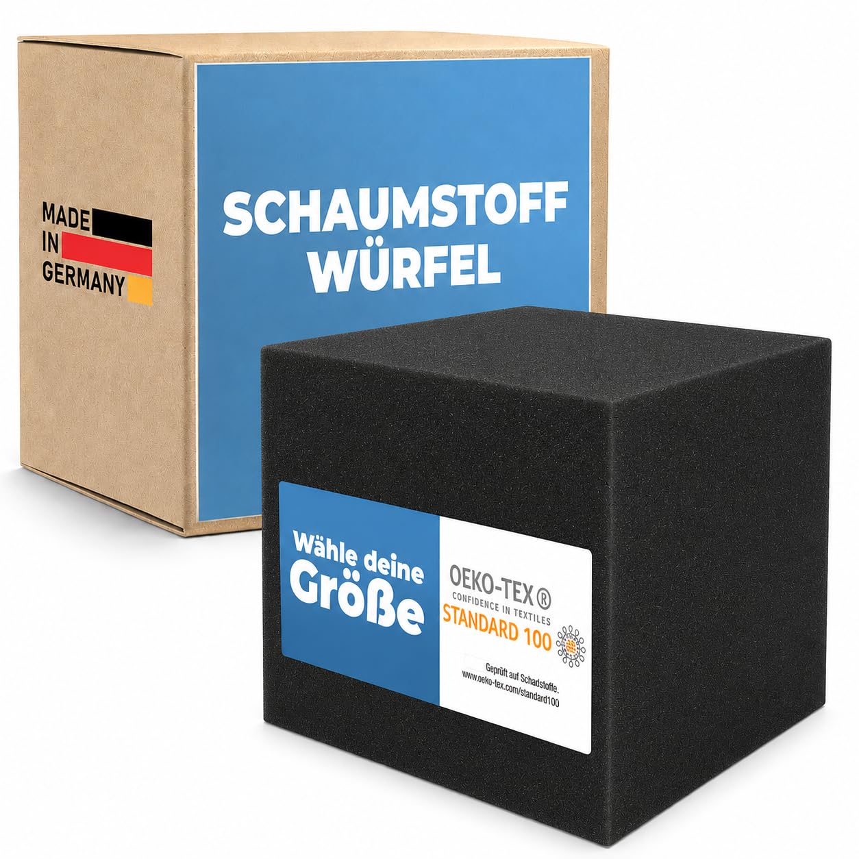 saarschaum Schaumstoff Würfel - Sitzwürfel [Ohne Bezug] Bandscheibenwürfel zur Unterstützung der Rückengesundheit - Stufenlagerungswürfel