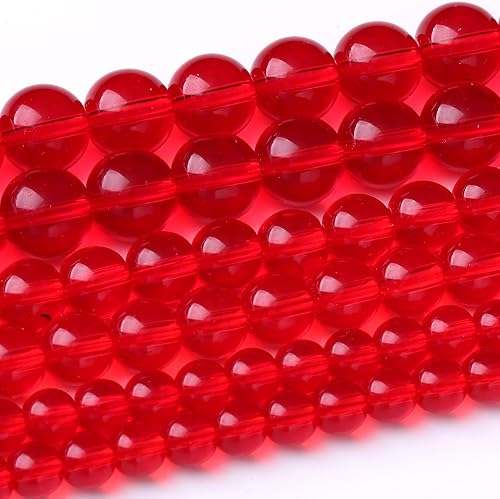 Cuentas sueltas redondas de cristal rojo granate de 0.315 in cuentas de gemas naturales cuentas de piedra de energía de cristal para hacer joyas DIY