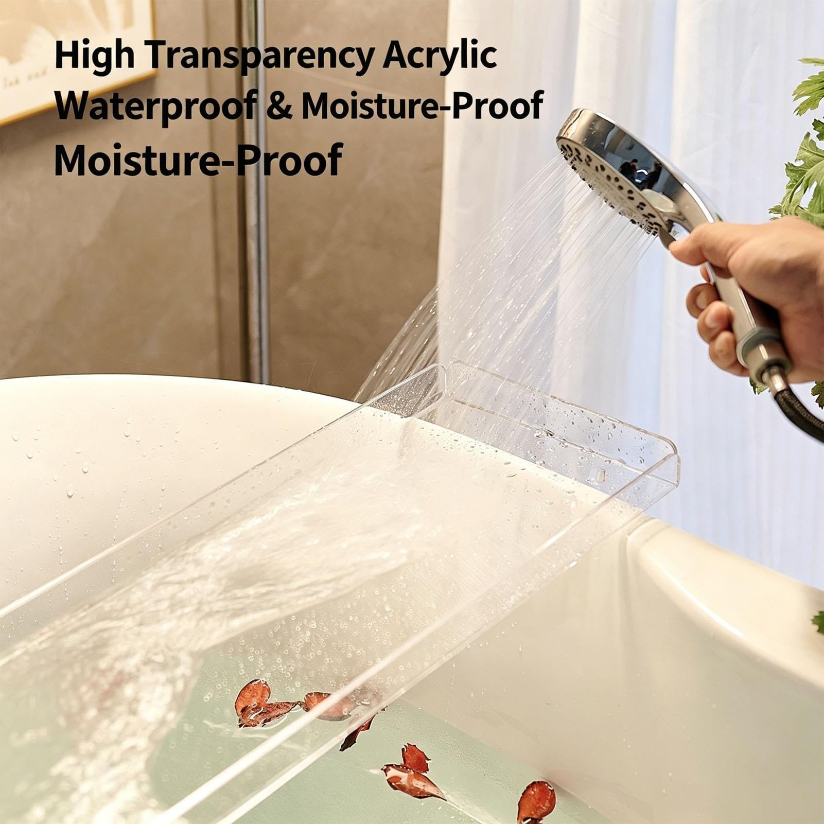 Badewannen-Tablett Acryl, Klare Badewannenablage Regal