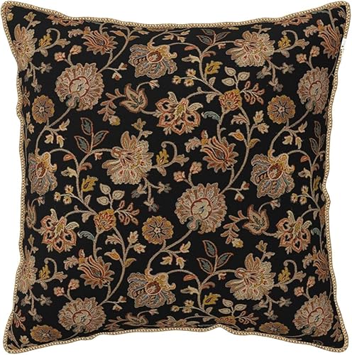 Fundas de almohada vintage de terciopelo de 20 x 20 pulgadas, color negro y marrón, bohemio, fundas de cojín suaves para sofá, cama, sala de estar,