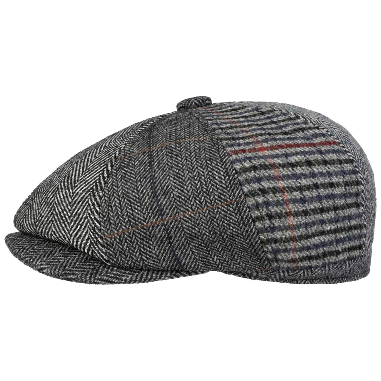 Lipodo 8 Panel Patchwork Flatcap Winter Cap Wool Blend Newsboy Cap Men Autumn Winter Grey M (57-58 cm)