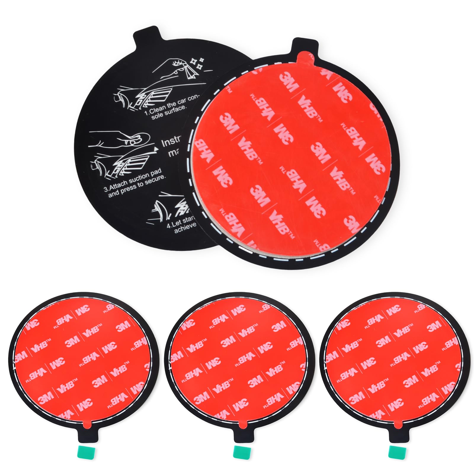 Dischi Adesivi Per Cruscotto - 5 Pezzi Da 78mm - Base Per Ventosa Di Telefono, Navi O Dash Cam