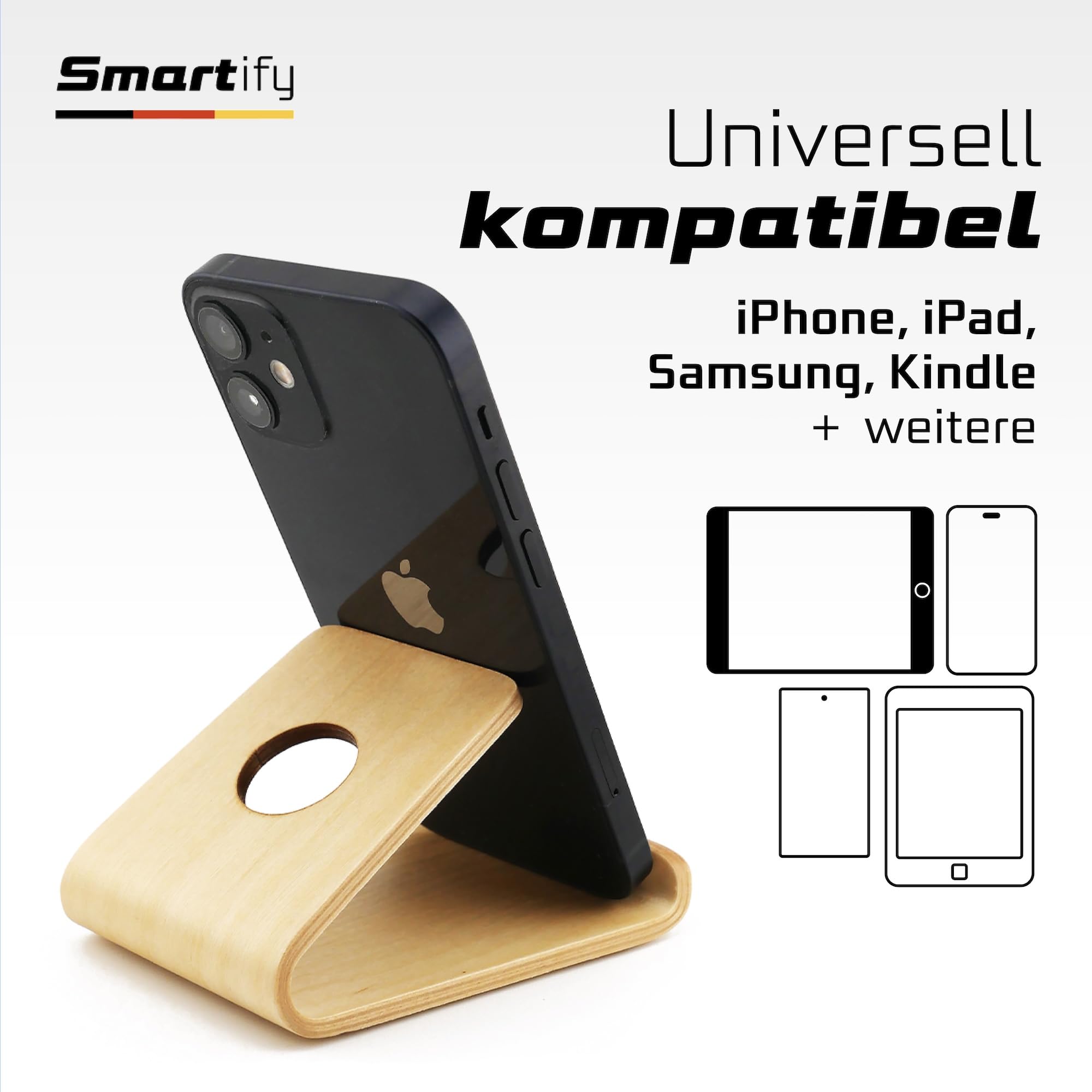 JJiaoLinin Grazioso Supporto per Cellulare, Porta Telefono in Legno Porta Cellulare Piccolo Sgabello Base per Telefono Supporto Cellulare da Tavolo per Tutti Gli Smartphone Tablet Telefoni Cellulari