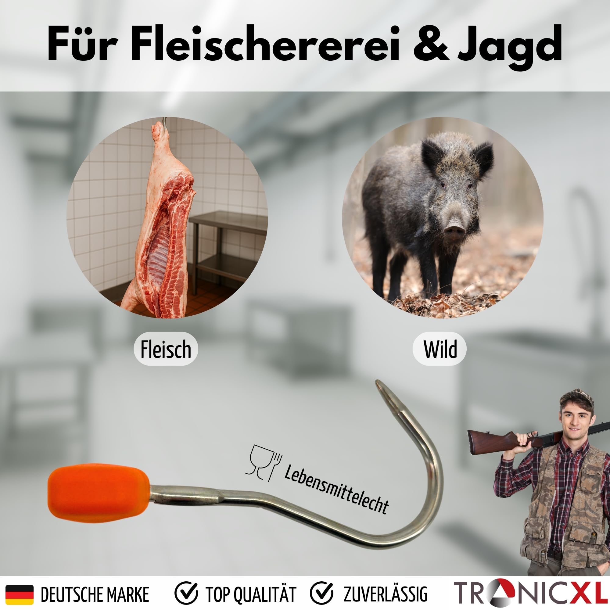 TronicXL wilde Hilfe Anhängerkupplung Schwein wilder Haken Transport