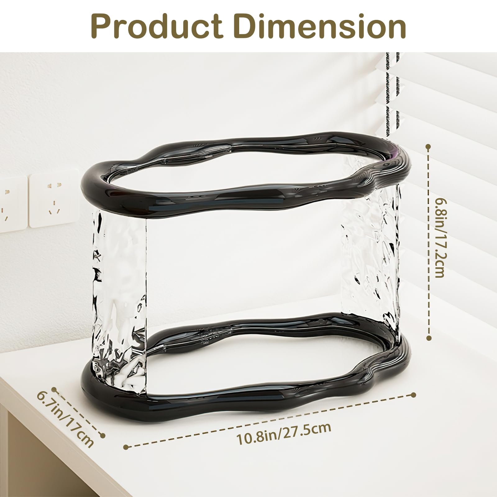 Bathroom Countertop, 2-Tier Bathroom Storage Rack, Acrylic Vanity, Perfume Makeup Skincare Cosmetic Desk, Suitable for Bedroom Dressing Table.