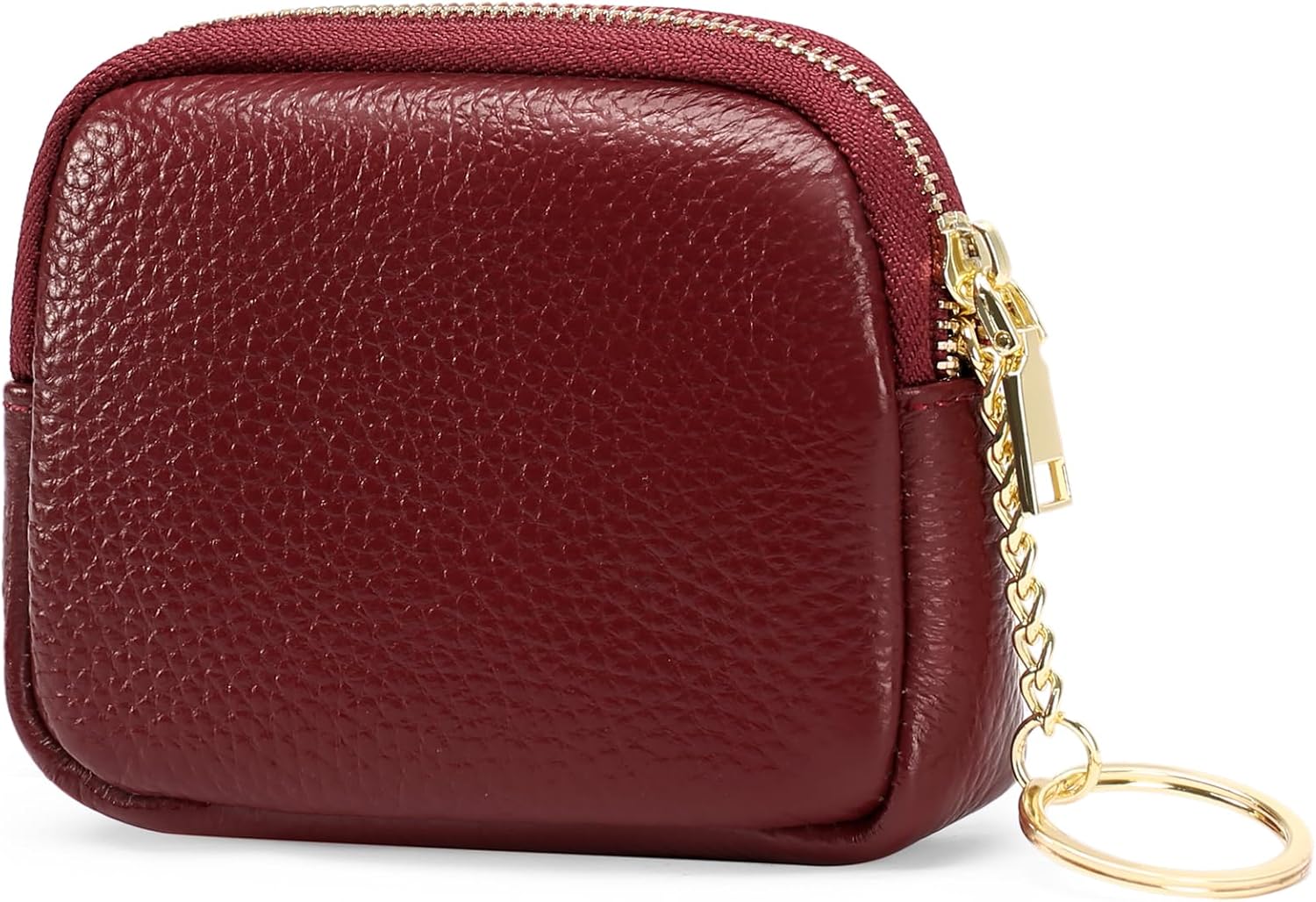 SENDEFN Mini Coin Purse Soft Leather Small Coin Pouch Purses Women Zipper Pocket with Key Ring