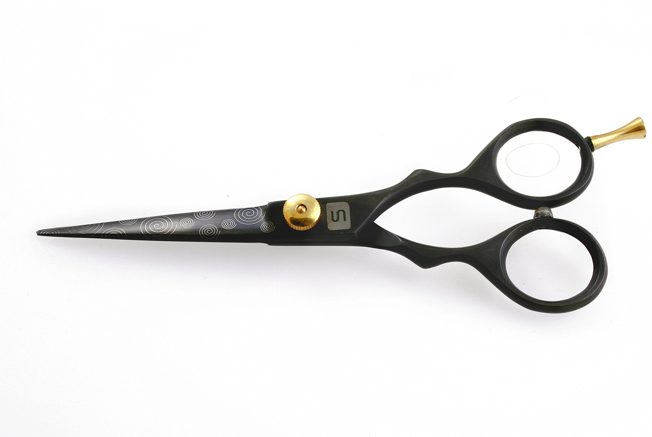 Professional Hair Scissors, Eye Catching Details on the Blades - Black - 5.5 inch…