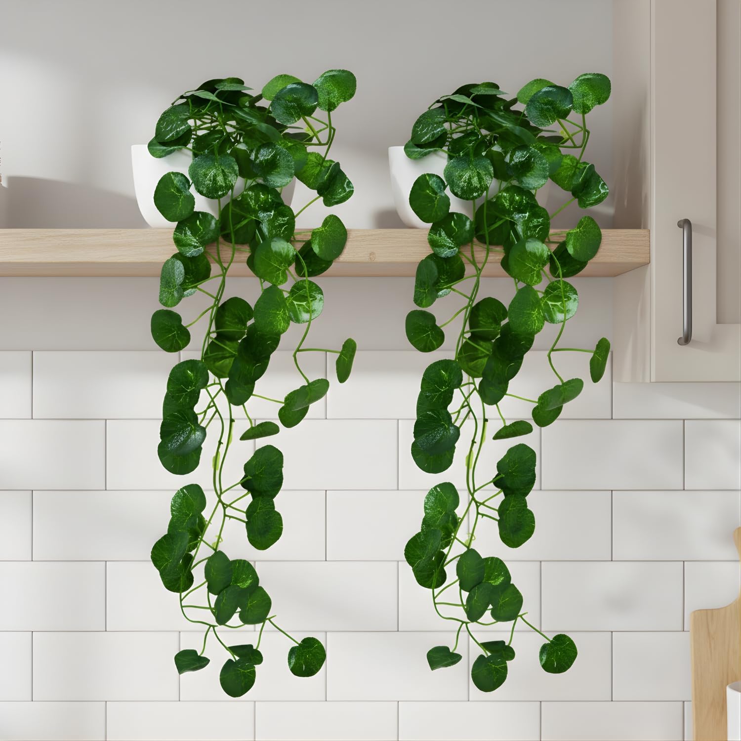 fancymart Artificial Vine Plant Falling with Pot: Pack of 2 (Natural Touch & Feel) - Home Dรฉcor and Office Decor with Small Size Pot - Small Faux Plants for Home Decor - Size 45 X 17 X 7 CM