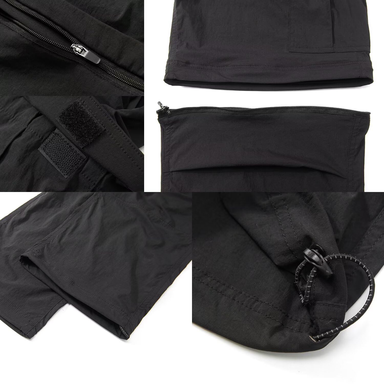 FLYGAGA Pantalones de senderismo para mujer, con cremallera, desmontables, pantalones cortos de verano con cinturón, ligeros, de secado rápido, transpirables, pantalones de trekking, pantalones