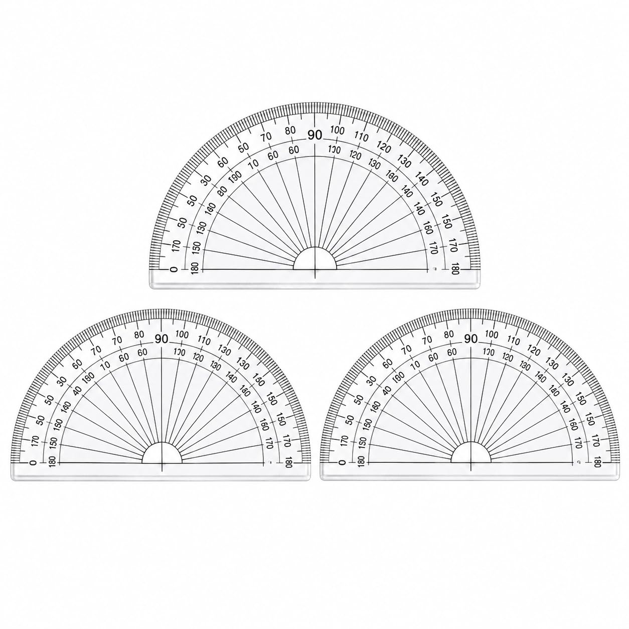 JS Enterprises Protractor Set of 3 - Multicolor Plastic Mini Protractors-image-7