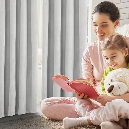 Miniatura 6 de WiseWater Cortina opaca para ventana, cortinas de terciopelo con ojales, cortinas opacas de lujo, 2 paneles de cortina con bloqueo de luz, cortinas