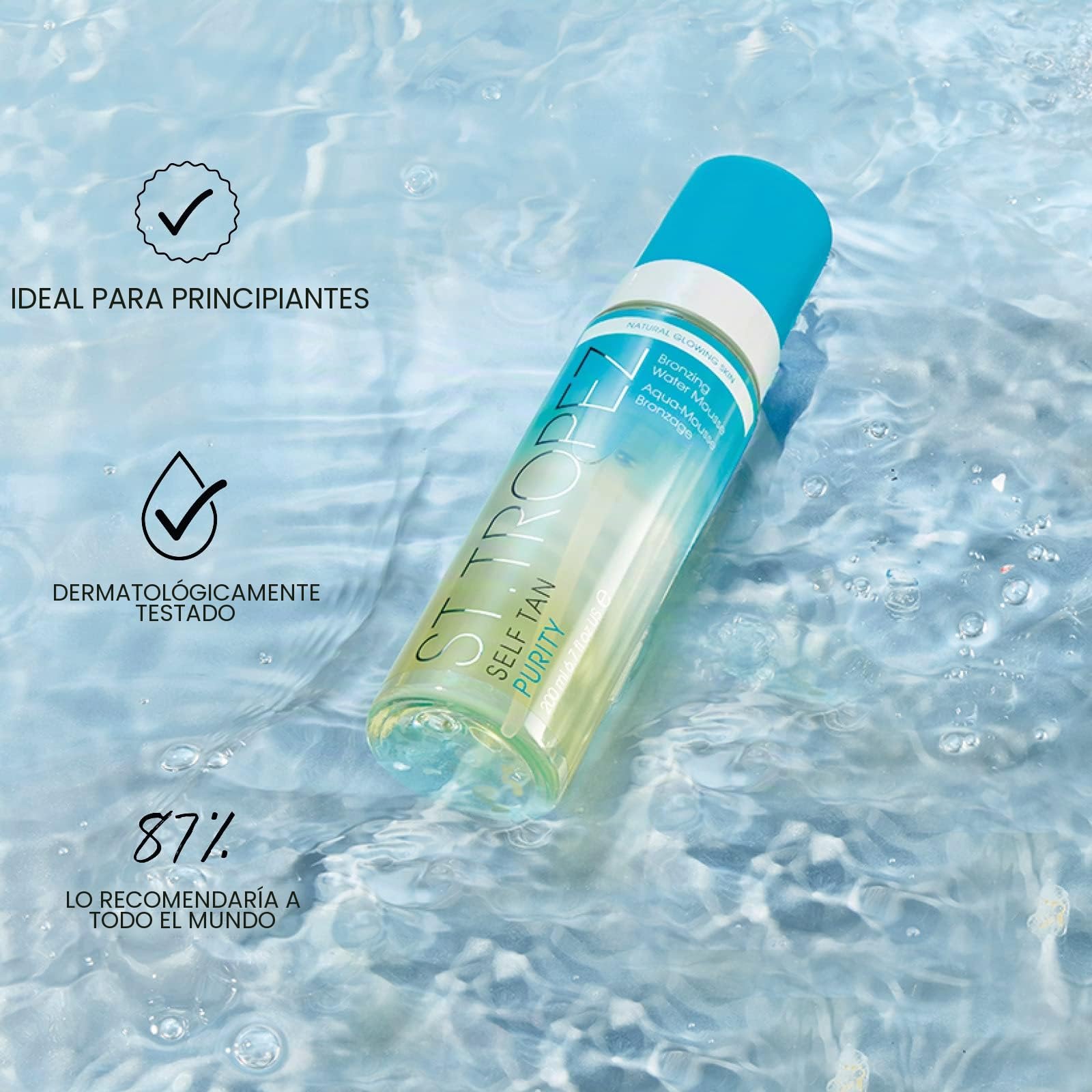 St.Tropez Mousse De Agua Bronceadora, Vegano, para todos los tonos - 200 ml.