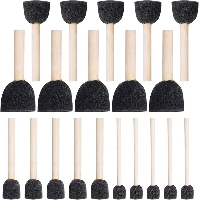 40 PCS Round Sponges Brush Set Kids Painting Tools Pistha