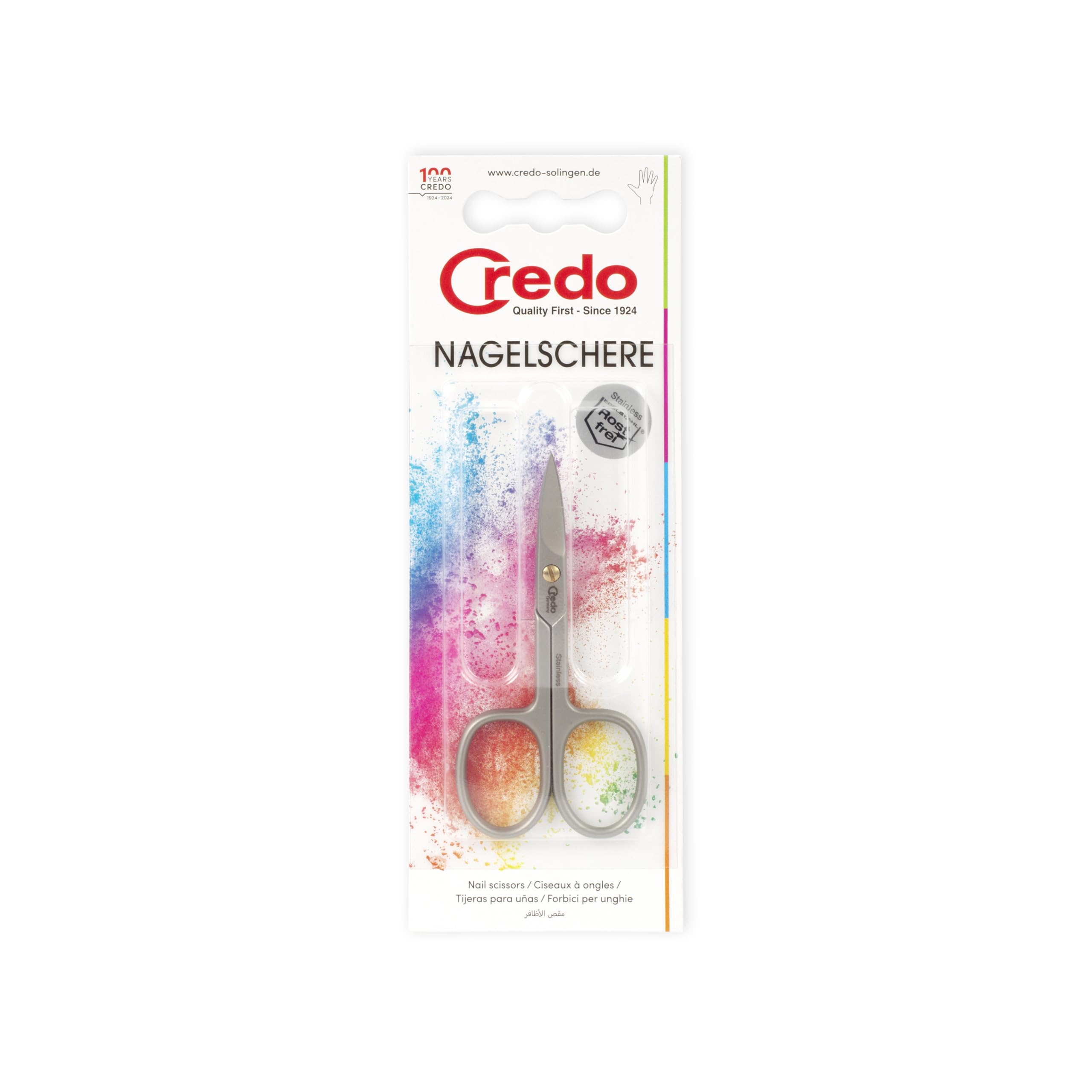 CREDO Nożyczki do paznokci 8 cm, wygięte, nierdzewne