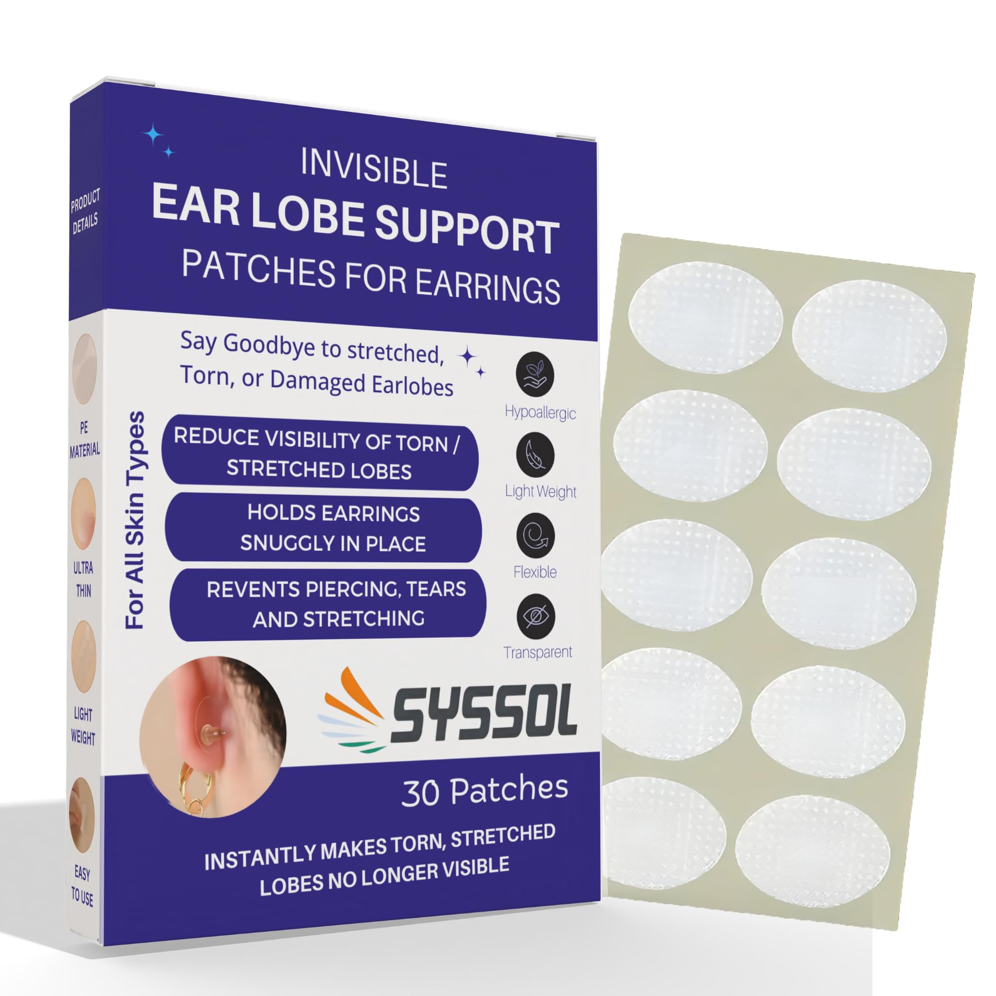 See full amazon price history chart for SYSSOL invisible ear lobe support patches heavy earrings supporter for ears earring support for heavy earrings amazebacks for earrings ear tape earlobe patches ear tape for big hole waterproof (Pack of 30) SYSSOL invisible ear lobe support patches heavy earrings supporter for ears earring support for heavy earrings amazebacks for earrings ear tape earlobe patches ear tape for big hole waterproof (Pack of 30) (B0D37R7V78) Amazon Price History, Amazon Price Tracker