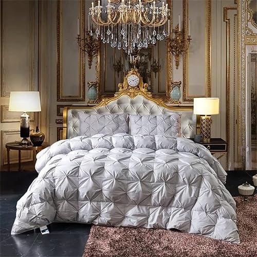 Miniatura 2 de ZHUHW - Edredón de algodón blanco de gansopato plumón de ganso edredón de terciopelo tamaño Queen King con plumas de invierno para mantener el calor