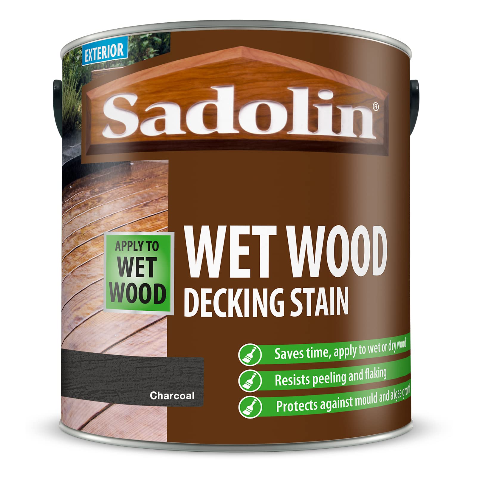 Sadolin Unisex Charcoal Wet Wood Decking Stain-2.5 L