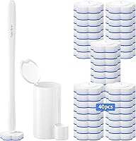 TopoBear Disposable Toilet Bowl Brush Kit with 40 Refills - Hygienic Wand Cleaner System, Ocean Fresh Scent, 18" Handle