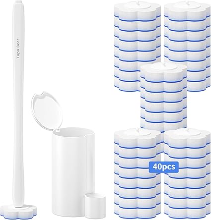 Topo Bear Disposable Toilet Bowl Brush with 40 Toilet Wand