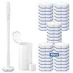 Topo Bear Disposable Toilet Bowl Brush with 40 Toilet Wand Refills, Toilet Bowl Cleaner Wands, Toilet Cleaning System Starter Kit