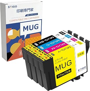 MUG-4CL 日本製 エプソン 用 インク マグカップ EPSON 対応 EW-452A EW-052A プリンター インク EW452A EW052A インクカートリッジ マグカップ 純正 と併用 (合計4本)