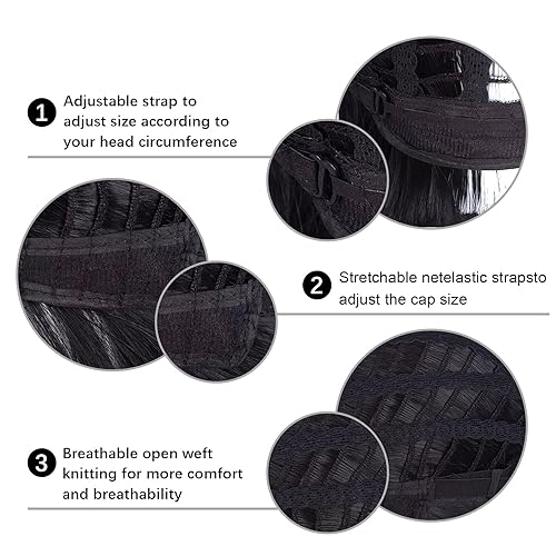 Miniatura 5 de Wallden Hair Peluca de cosplay de Bob azul + horquilla de libélula + collar para fiesta de disfraces de Halloween peluca de mujer