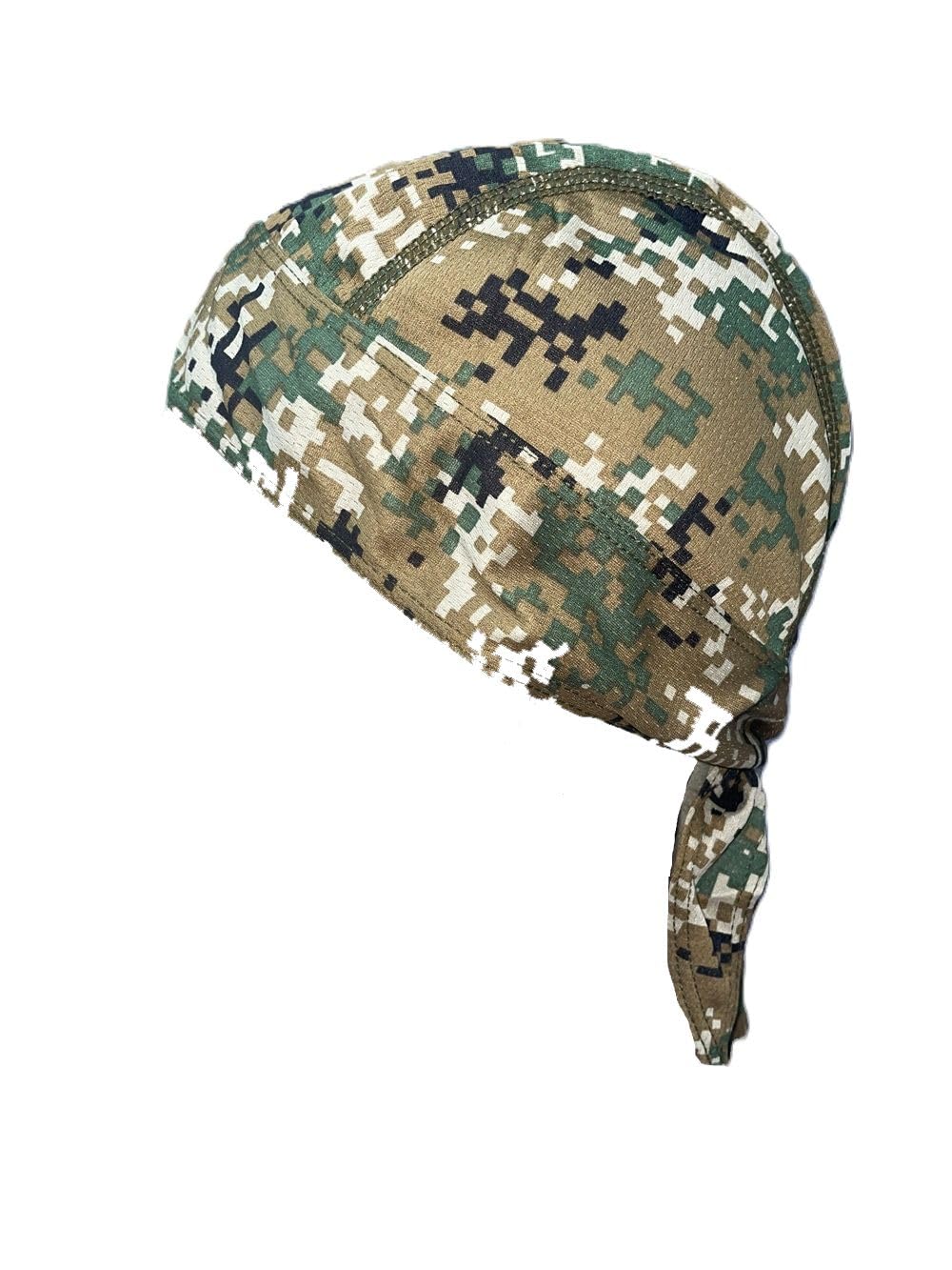 Green Digital Camo Headwrap Multi-Use Tactical Skull Cap Biker Doo Rag Helmet Liner Sweat Wicking Breathable for Men