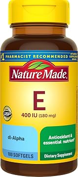 Nature Made Vitamin E 180 mg 400 IU dl-Alpha, 100 Softgels