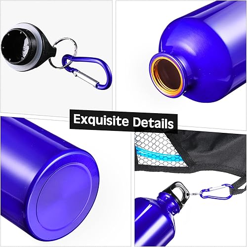 Miniatura 4 de CHENGU Paquete de 16 botellas de agua de aluminio de 20 onzas, botellas de agua reutilizables en blanco, ligeras, de aluminio, para gimnasio,