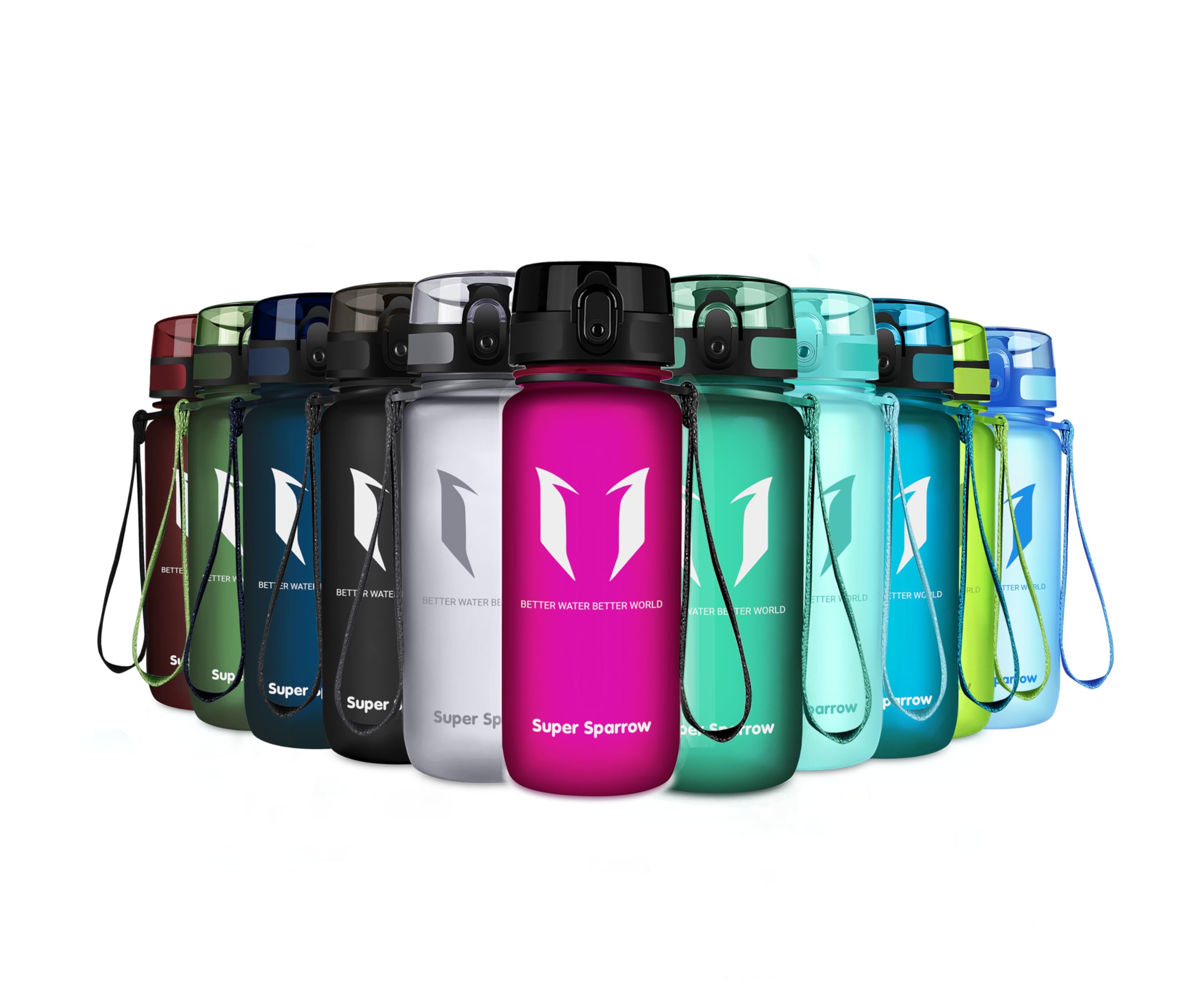 Super Sparrow Borraccia Sportiva & Bottiglia Bambini Senza Perdite - 350ml/500ml/750ml/1L/1.5L - Senza BPA