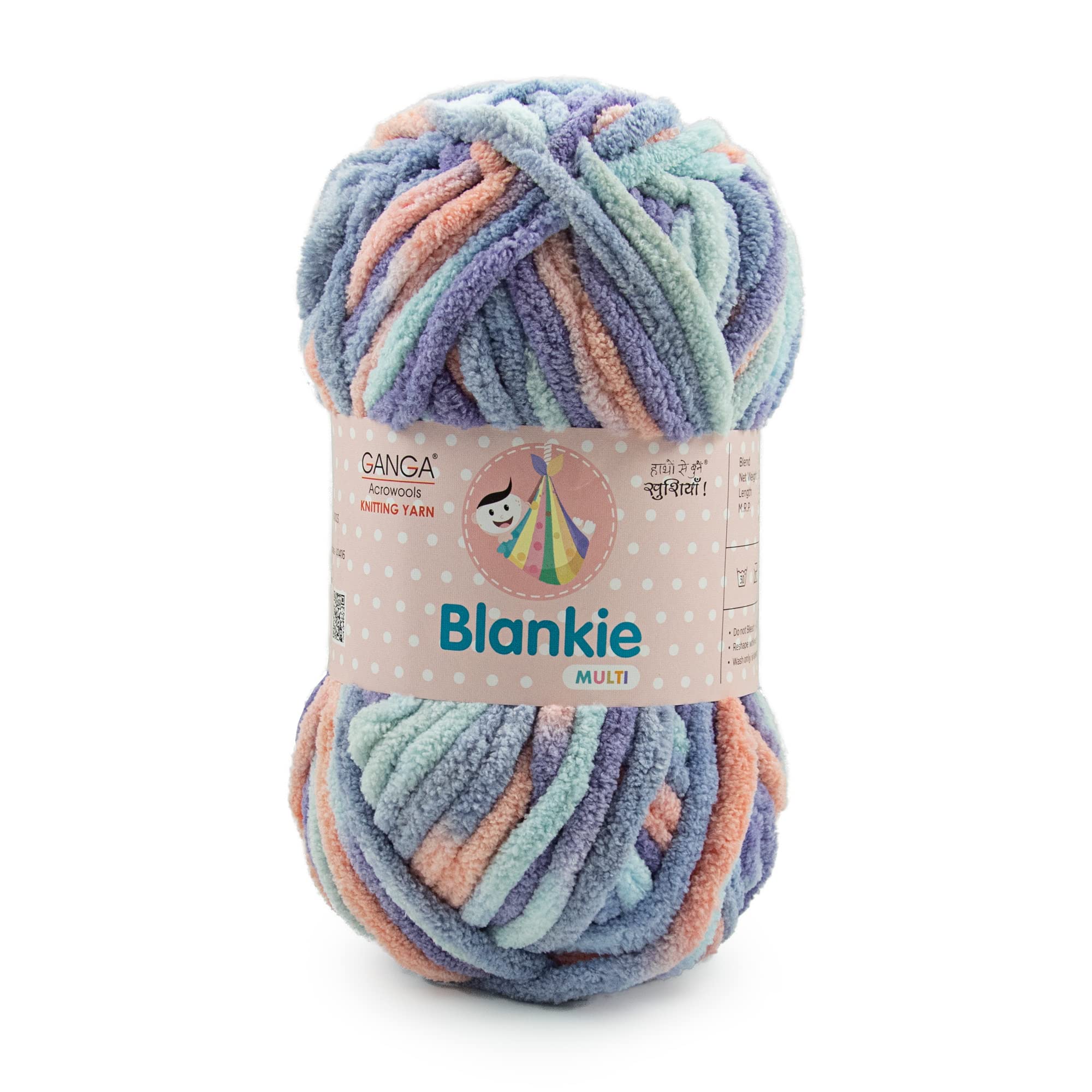 Ganga Acrowools Blankie Multi Is A Super Soft Multicolor Non-Shedding Chenille Yarn. Oekotex Class 1 Certified. Safe For Babies. Pack Of 2 Balls - 100Gm Each. Shade No - Blm022 (B09Z7ZHMPS) Amazon Price History, Amazon Price Tracker