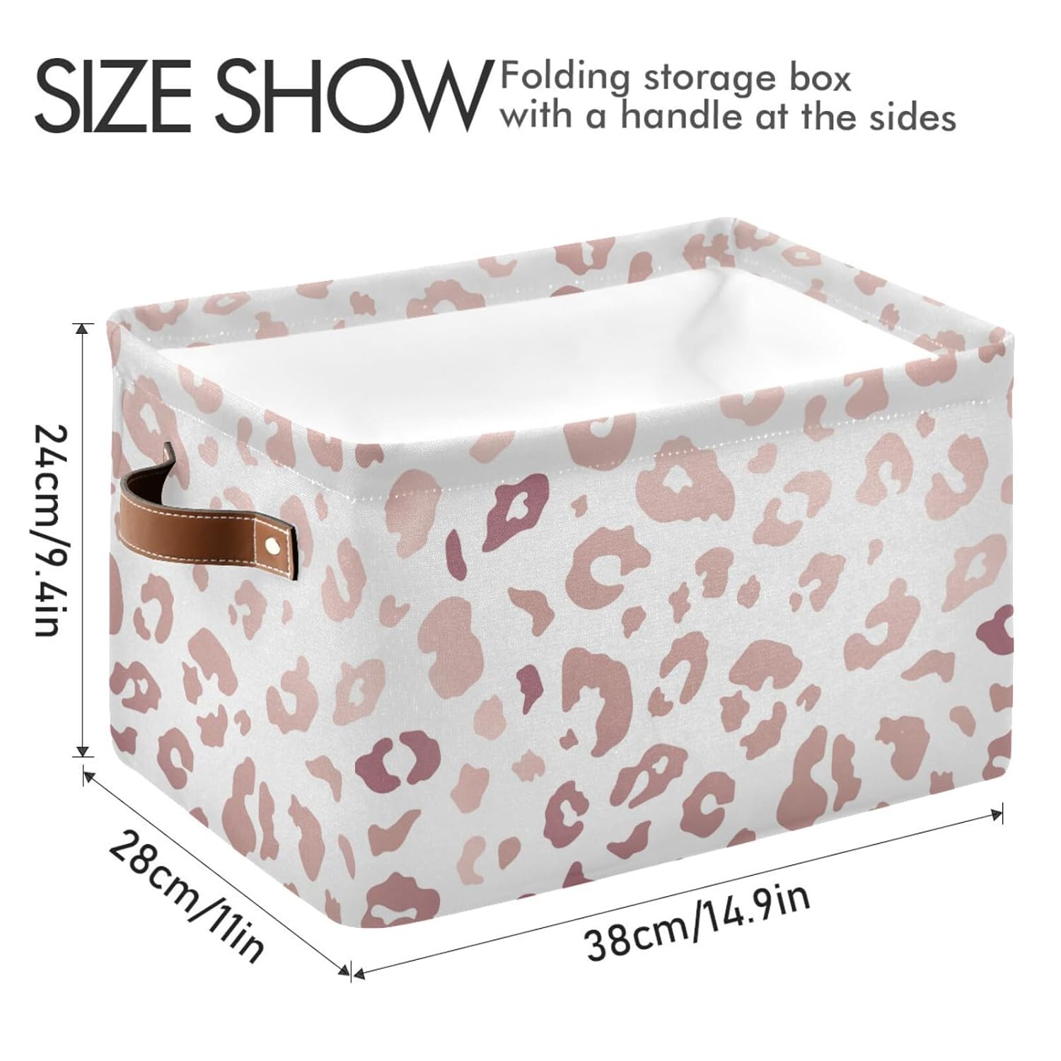 MNSRUU Storage Basket Floral Dahlia Pattern Collapsible Organizer Basket with PU Handles, Waterproof Nursery Laundry Basket Large Capacity