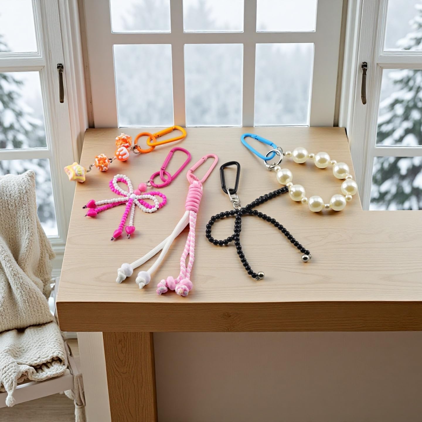 Carabiner Clip 24Pcs Metal Colored Keychain Clip D Spring Clips Cute Carabiner Bulk Keychain Hooks Caribiner Key Rings for Car Keys DIY Bag Charm Handbag Purse - Image 3