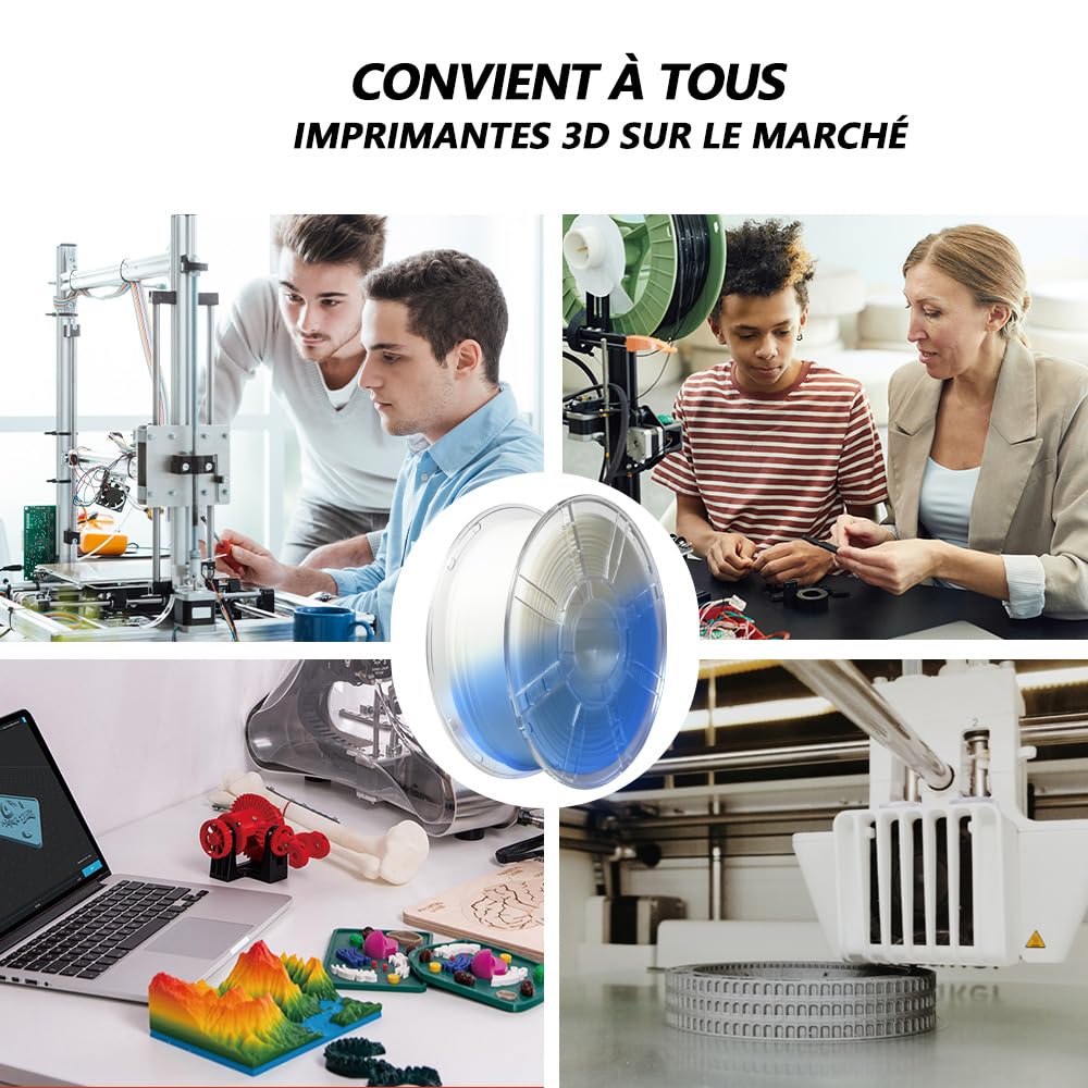 iBOSS PLA+ Filament PLA PLUS, drukarka 3D Filament PLUS, dokładność wymiarowa 1,75 mm +/- 0,02 mm, szpula 1 kg do druku 3D, świecący niebieski