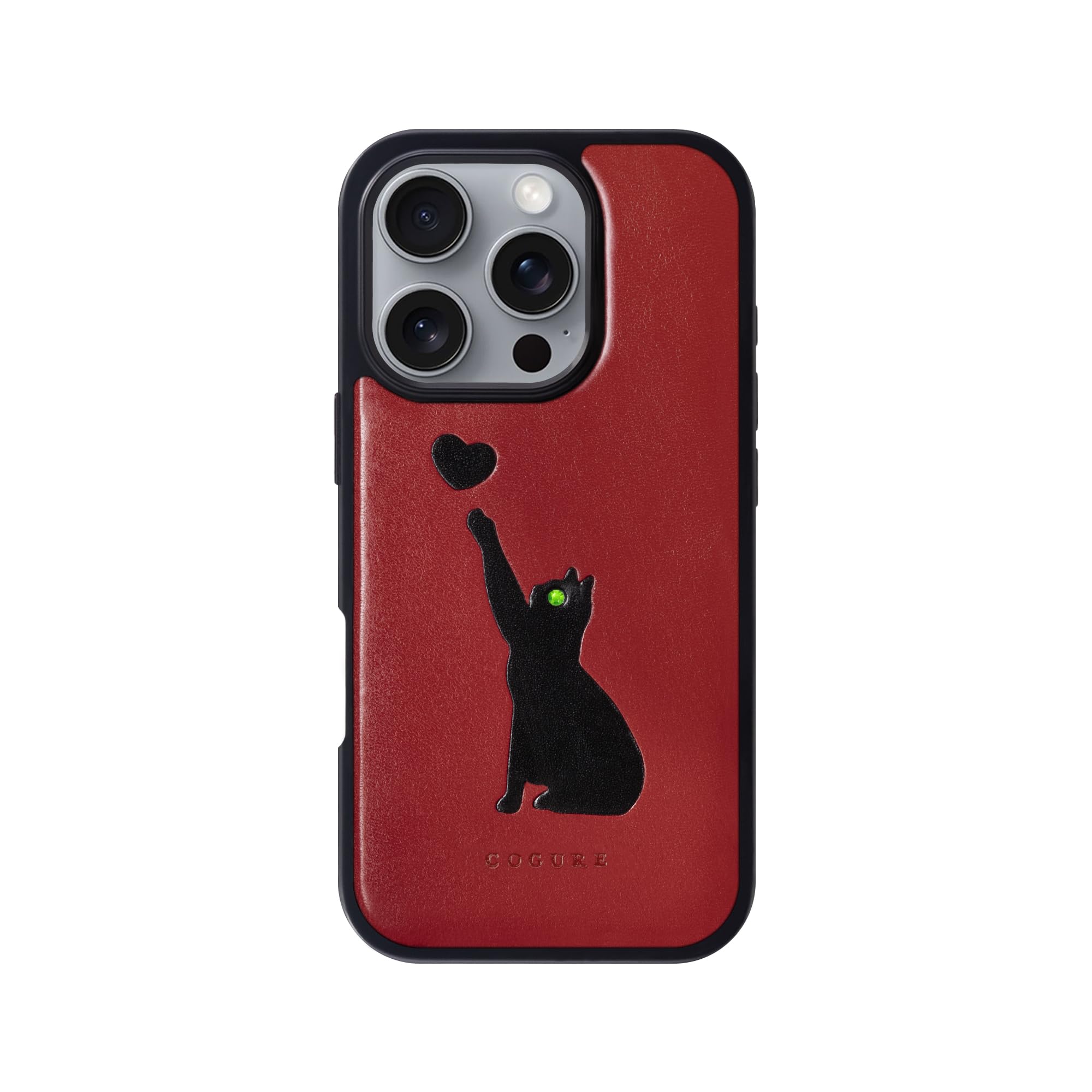 COGURE コグレ iPhone16 ケース 本革 イタリアンサドルレザー 猫 キャット cat ハート スマホケース 耐衝撃 シンプル おしゃれ  ギフトボックス付き COTCatA 猫柄A パープル 1943 COGURE スマホケース iPhone15用 ケース 本革 イタリアンサドルレザー  猫 キャット cat ... COGURE スマホケース iPhone16Pro用 ケース 本革 イタリアンサドルレザー 猫 キャット cat ハート 耐衝撃 シ
