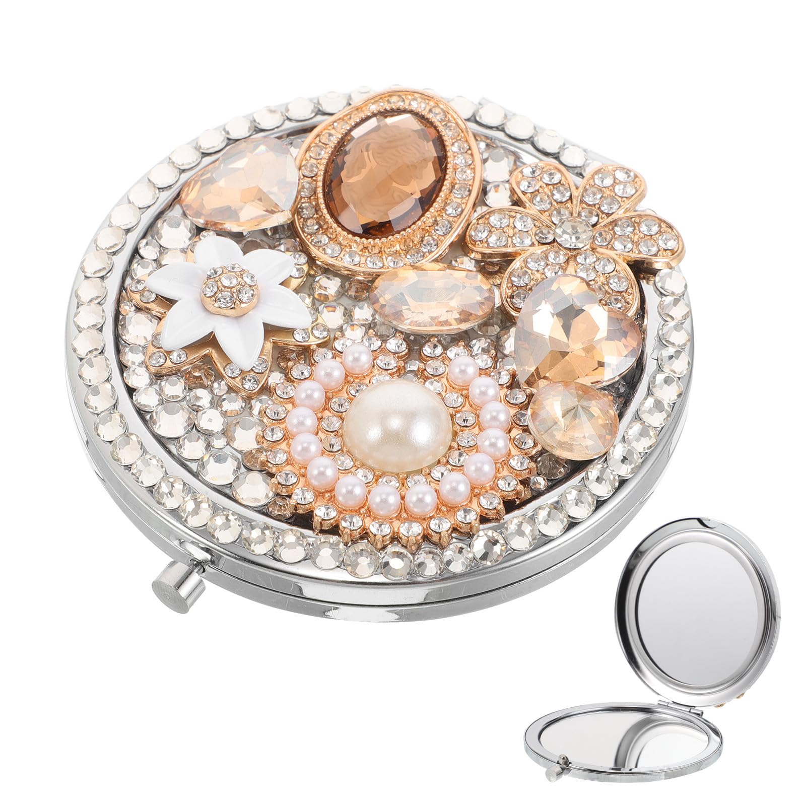 Miroir de maquillage de poche double face pour corriger les bavures en déplacement