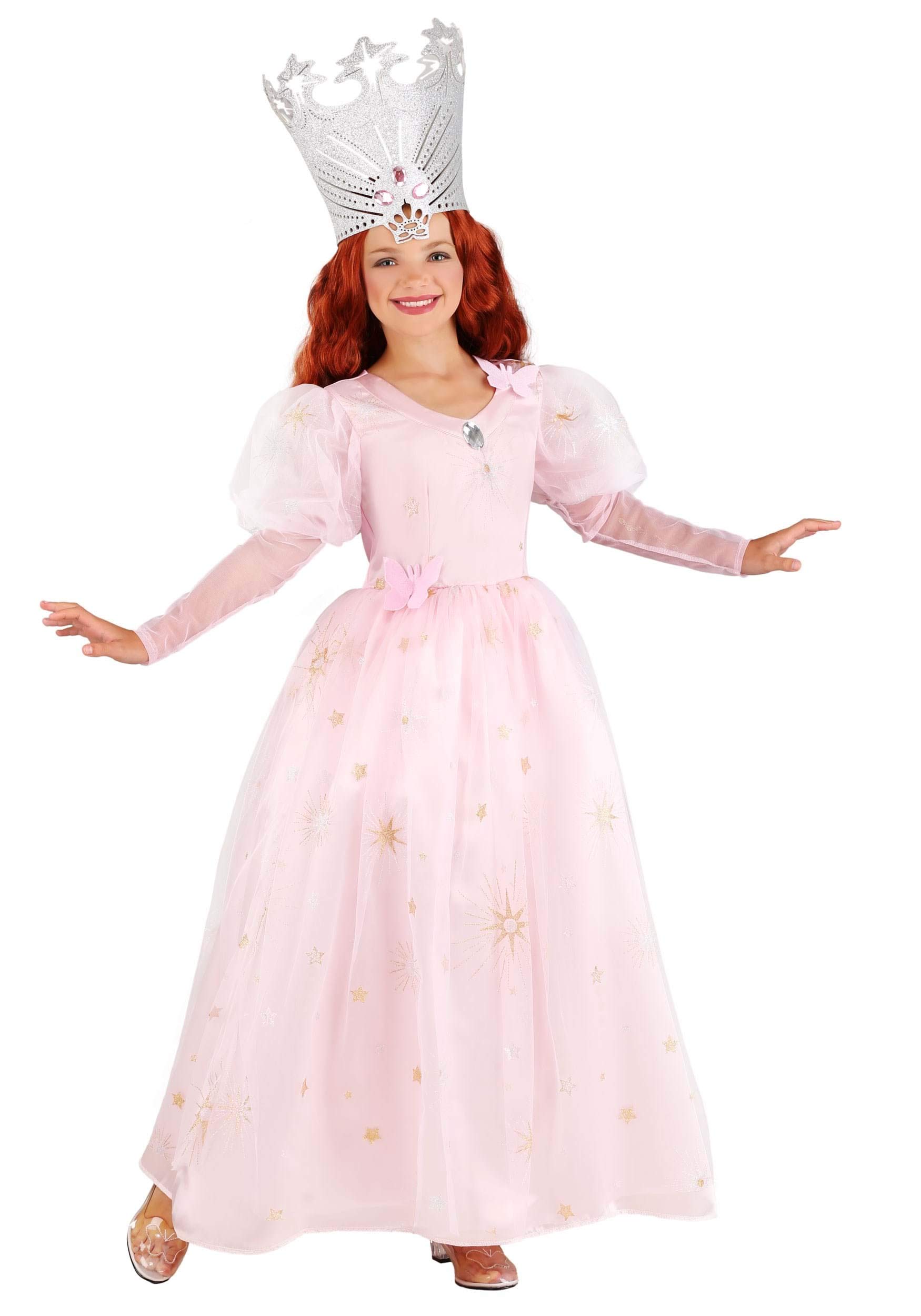 Kid's Wizard of Oz Glinda the Good Witch Cosplay Dress Costume - Girl's Wizard of Oz Glinda Costume & Tiara