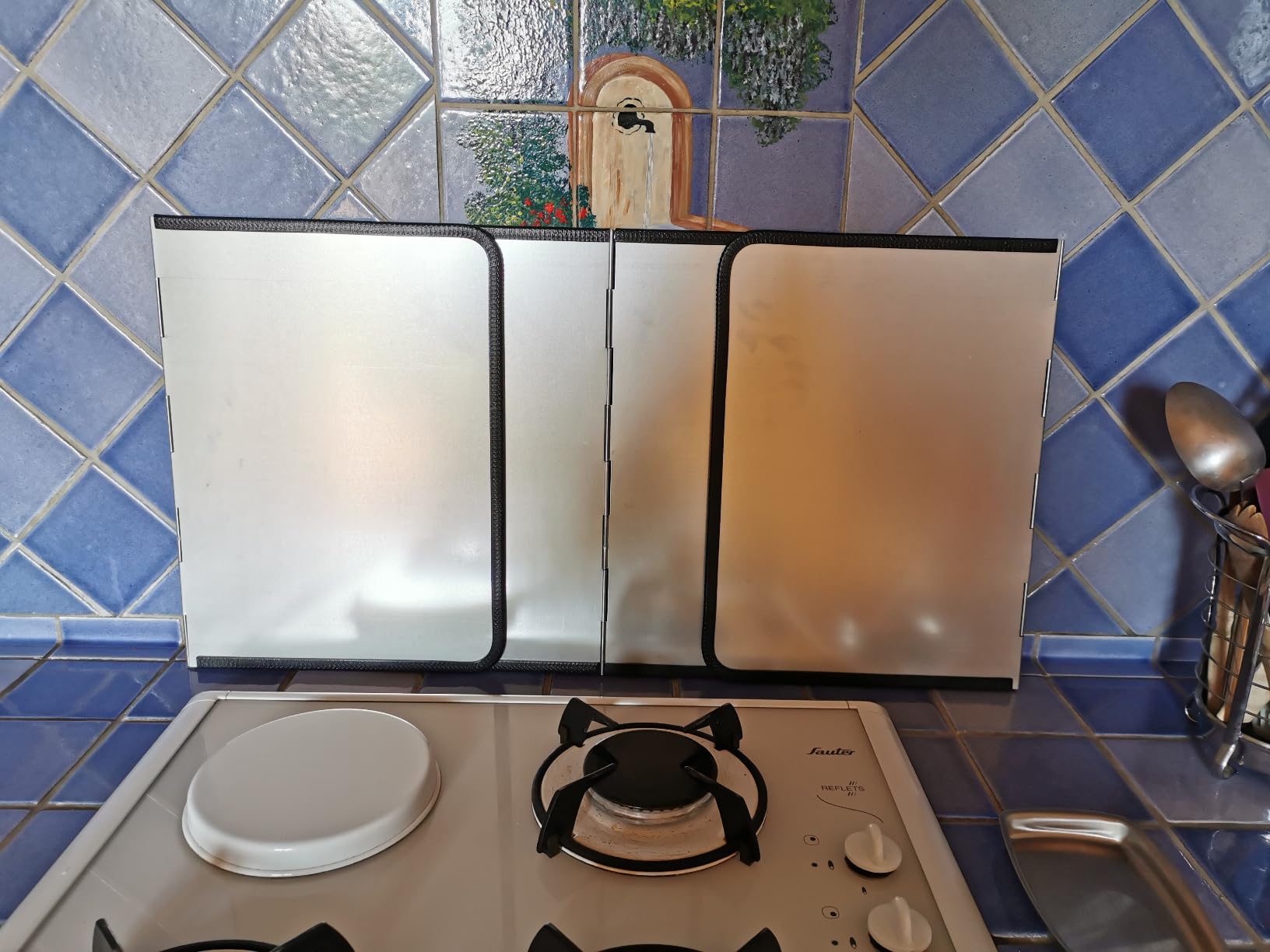Plaque Anti-projections Pour Cuisine - Acier Inoxydable, Pliable - Modèle 3 Côtés (H30 X L40 X P40 Cm) - Protection Des Murs Et Plans De Travail