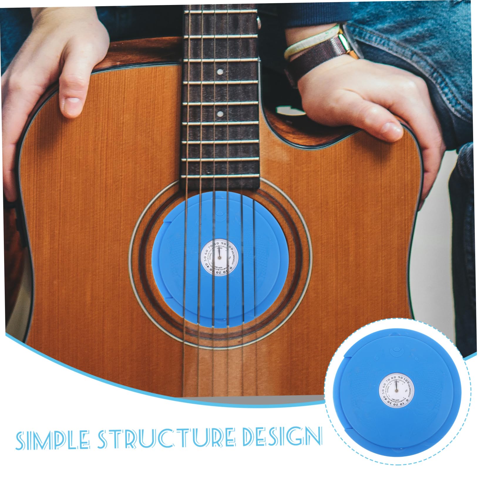 ibasenice Humidificateur De Guitare Acoustique 3 Pièces Avec Hygromètre Et Kit Dentretien Pour Guitare